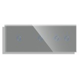 Panou Intrerupator Simplu + Simplu + Dublu cu Touch din Sticla LUXION SmartElectro IntelligentHouse