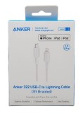 Anker 322 Usb-c To Lightning Cable (3ft Braided) White