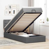 VidaXL Pat otoman cu saltea țesătură gri &icirc;nchis 90x200 cm 3311595