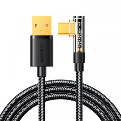 Cablu Date si Incarcare USB-A - USB-C Joyroom S-UC027A6 Angled, 60W, 1.2m, Negru foto