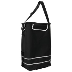 vidaXL Cărucior de cumpărături cu roți și m&acirc;ner reglabil, negru, 40 L