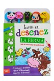 Invat sa desenez. La ferma. Set de colorat și de activitati (contine 5 creioane si 5 radiere)