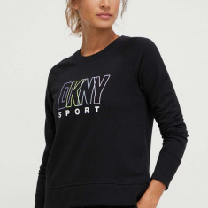 Dkny bluza femei, culoarea negru, cu imprimeu