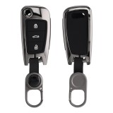 Husa Cheie Auto pentru Audi - 3 Butoane, kwmobile, Aliaj zinc, Gri / Negru, 56927.19