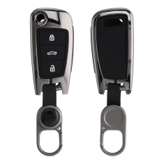 Husa Cheie Auto pentru Audi - 3 Butoane, kwmobile, Aliaj zinc, Gri / Negru, 56927.19 foto