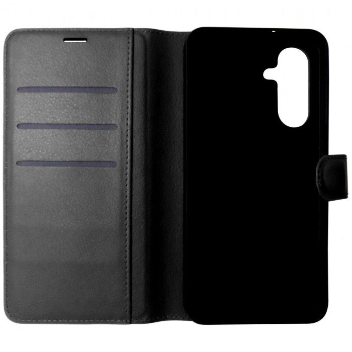 Husa tip carte cu stand Techsuit, aspect piele neagra, pentru Samsung Galaxy A56 5G