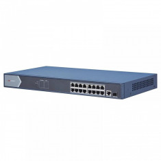 Switch 16 porturi POE Gigabit Hikvision DS-3E0518P-E; L2, UNMANAGED; 16 ? Gigabit PoE ports, 1 ? Gigabit RJ45 port, and 1 ? Gigabit SFP fiber optical foto