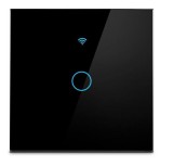 Intrerupator inteligent cu touch Tuya, Life Smart, Wi-Fi, RF433, cu sau fara nul, 1 canal, 10A, Sticla securizatat, Negru @SmartWiz smw39, Altele
