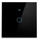 Intrerupator inteligent cu touch Tuya, Life Smart, Wi-Fi, RF433, cu sau fara nul, 1 canal, 10A, Sticla securizatat, Negru @SmartWiz smw39