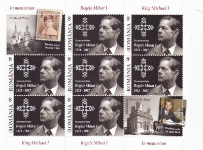 ROMANIA 2017 - IN MEMORIAM REGELE MIHAI I, MINICOALA, MNH - LP 2173c, foto