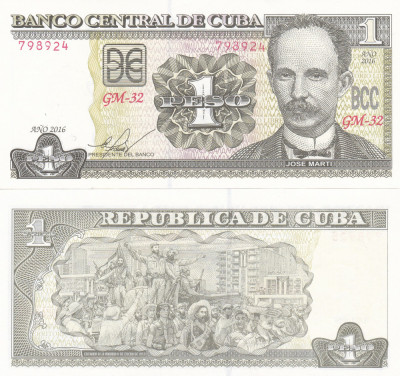 Cuba 1 Peso 2016 UNC foto