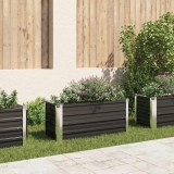 Strat &icirc;nălțat de grădină antracit 100x40x45 cm oțel galvanizat