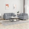 VidaXL Set de canapele cu perne, 2 piese, gri deschis, material textil 3202102