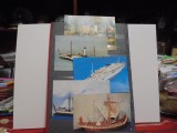 CONSTANTA - MUZEUL MARINEI ROMANE - POZA DIN INTERIOR SI 4 POZE DE MACHETE DE VECHI NAVE ROMANESTI - NECIRCULATE