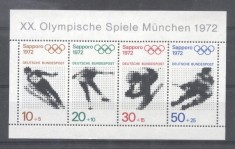 Germany Bundes 1971 Sport Olympic Winter Games perf. sheet MNH DA.061