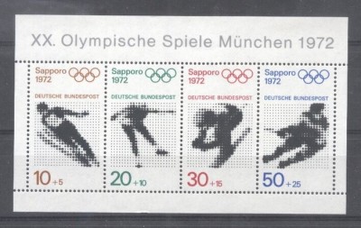 Germany Bundes 1971 Sport Olympic Winter Games perf. sheet MNH DA.061 foto