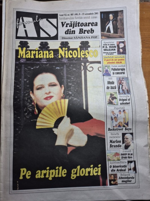 ziarul formula as 8 -15 octombrie 2001 - mariana nicolesco,vrajitoarea din breb