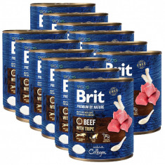 Brit premium by Nature Conservă de vită &amp; măruntaie 12 x 800 g