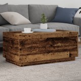 VidaXL Măsuță de cafea cu lumini LED, lemn vechi, 90x50x40 cm