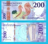 Curacao &amp; St. Maarten (pick 5) 200 Gulden 2025 UNC; Votată Bancnota anului 2025 de IBSN; Seria: Lumea submarină