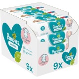 Servetele umede Pampers Sensitive, set 9 pachete x 52 bucati, curatare delicata, pentru piele sensibila