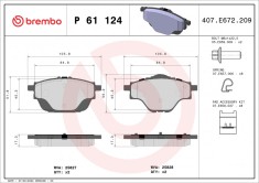 BREMBO P 61 124 PRIME LINE set placute frana disc