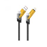 Cablu Date si Incarcare USB-A / USB-C - Lightning / USB-C XO Design NB283, 60W, 1m, Gri, Apple
