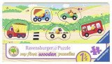 Cumpara ieftin Puzzle din lemn cu vehicule, 5 piese, Ravensburger