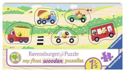 Primul Meu Puzzle Din Lemn Cu Vehicule, 5 Piese foto