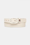 Tommy Jeans curea din piele intoarsa culoarea bej, AW0AW17392