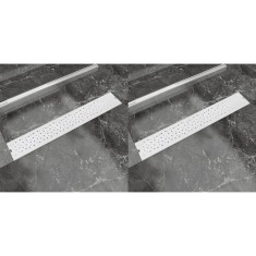 vidaXL Rigolă duș liniară, 2 buc., 730x140 mm, oțel inoxidabil, bule foto