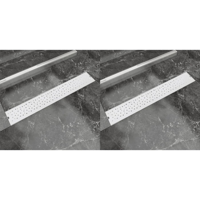 Rigolă duș liniară, 2 buc., 730x140 mm, oțel inoxidabil, bule