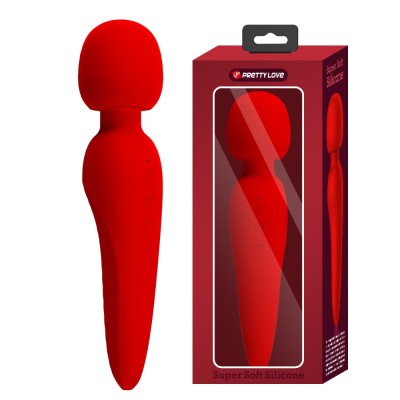 Vibrator Bagheta Meredith, Rosu, 21.5 cm foto