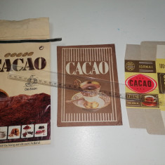 LOT 3 AM,BALAJE / ETICHETE / PACHETE VECHI CACAO - 2 ROMANESTI