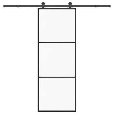 vidaXL Ușă glisantă cu set feronerie, 76x205 cm, sticlă ESG/aluminiu foto