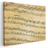 Tablou note muzicale pe portativ crem 2111 Tablou canvas pe panza CU RAMA 60x90 cm