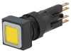Comutator apăsare 16mm galbenă