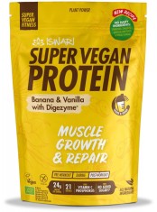 Proteina Super Vegan BIO(dupa efort) banane si vanilie cu DigeZyme(format mediu) Iswari foto