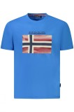 Napapijri Tricou din bumbac barbati, cu imprimeu cu logo, Regular Fit, Albastru