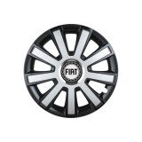 Set 4 capace roti Flash Gri-Negru R16 pentru gama auto Fiat, Autohelix MSA