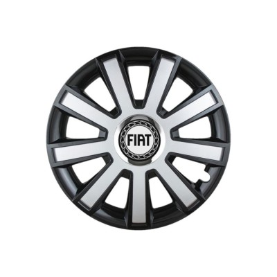 Set 4 capace roti Flash Gri-Negru R16 pentru gama auto Fiat foto