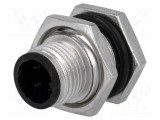 Conector M12 soclu PIN 4 tată AMPHENOL LTW pentru A-DeviceNet / CANopen THT