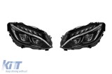 Set de faruri LED de tuning potrivit pentru Mercedes C-Class W205, S205 2014-2018 cu baza cromata, stanga si dreapta Performance AutoTuning