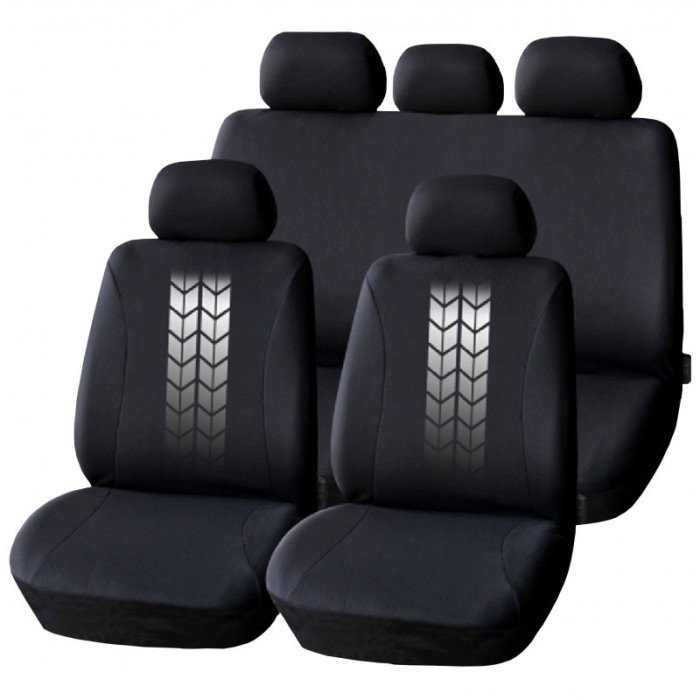 Huse universale pentru scaune auto 9 piese, model universal, Negru