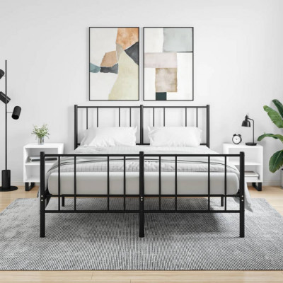 vidaXL Noptiere, 2 buc, alb, 40x30x50 cm, lemn compozit 826797 foto