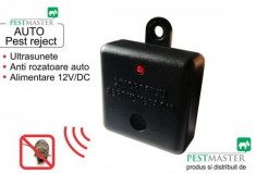 Aparat cu ultrasunete anti rozatoare pentru autovehicule Pestmaster, Auto Pest reject, 12 V foto