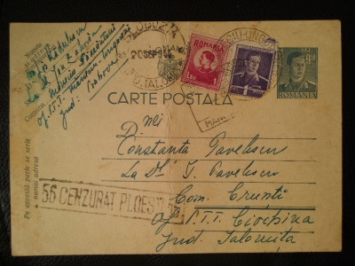 1944-C.P.circ.-CENZURAT-Ploiesti 56-Stamp.Slobozia-Maneciu-Ungureni-Ciochina foto