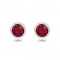 Cercei din aur 585 &ndash; rubin roșu &icirc;n montură, &icirc;nchidere de tip fluturaș, 3 mm