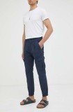 Drykorn pantaloni de bumbac culoarea albastru marin, cu fason cargo