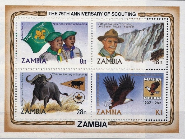 C3273 - Zambia 1982 - Cercetasi bloc neuzat,perfecta stare